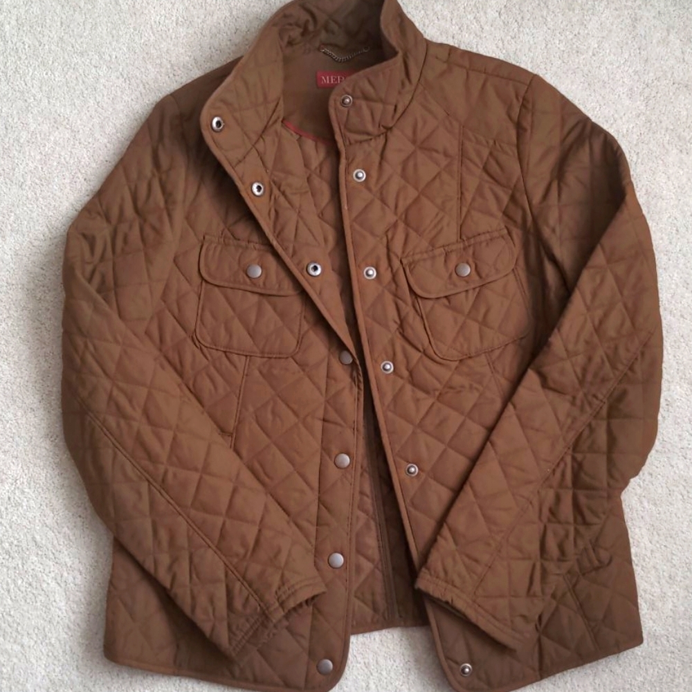 Merona Brown Quilted Jacket - Small